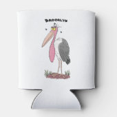 Funny marabou stork cartoon blikjeskoeler (Achterkant)