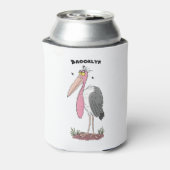Funny marabou stork cartoon blikjeskoeler (Blikje Achterkant)