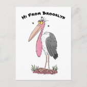 Funny marabou stork cartoon briefkaart (Voorkant)