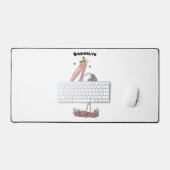 Funny marabou stork cartoon bureaumat (Keyboard & Muis)