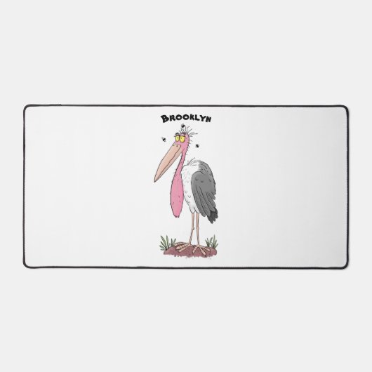 Funny marabou stork cartoon bureaumat (Voorkant)