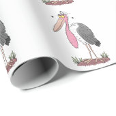 Funny marabou stork cartoon cadeaupapier (Rol Hoek)