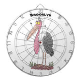 Funny marabou stork cartoon dartbord (Voorkant)