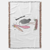 Funny marabou stork cartoon deken (Voorkant Verticaal)