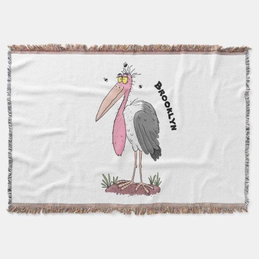 Funny marabou stork cartoon deken (Voorkant)