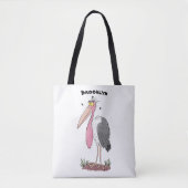 Funny marabou stork cartoon draagtas (Voorkant)