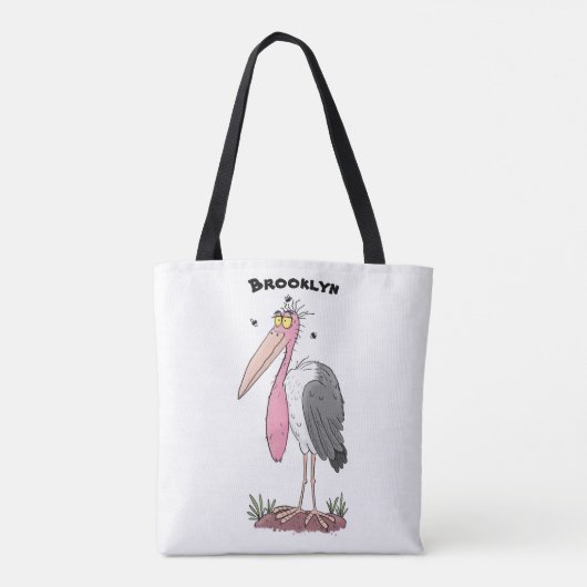 Funny marabou stork cartoon draagtas (Achterkant)