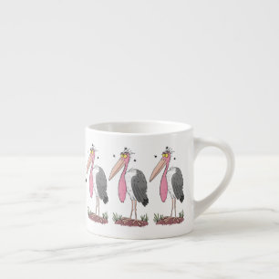 Funny marabou stork cartoon espresso kop