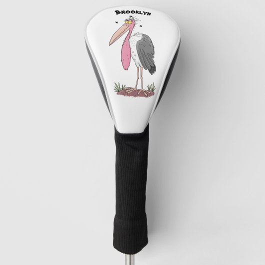Funny marabou stork cartoon golfheadcover (Voorkant)