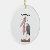 Funny marabou stork cartoon keramisch ornament (Rechts)