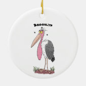 Funny marabou stork cartoon keramisch ornament (Achterkant)