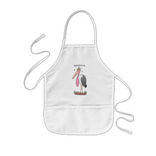 Funny marabou stork cartoon kinder schort