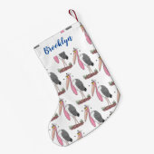 Funny marabou stork cartoon kleine kerstsok (Achterkant (Hangend))