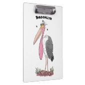 Funny marabou stork cartoon klembord (Rechts)