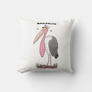 Funny marabou stork cartoon kussen