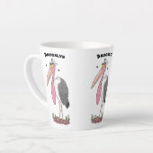 Funny marabou stork cartoon latte mok (Linkerhoek)