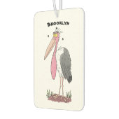 Funny marabou stork cartoon luchtverfrisser (Links)