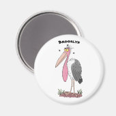 Funny marabou stork cartoon magneet (Voorkant / Achterkant)