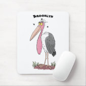 Funny marabou stork cartoon muismat (Met muis)
