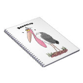Funny marabou stork cartoon notitieboek (Rechterzijde)