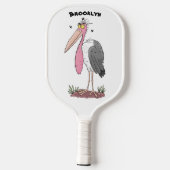 Funny marabou stork cartoon pickleball paddle (Achterkant)