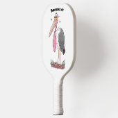 Funny marabou stork cartoon pickleball paddle (Links)