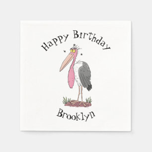 Funny marabou stork cartoon servet