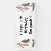 Funny marabou stork cartoon spandoek (Verticaal)