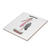 Funny marabou stork cartoon tegeltje (Zijkant)