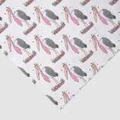 Funny marabou stork cartoon tissuepapier (Detail)