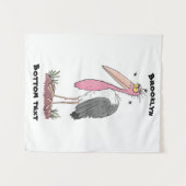 Funny marabou stork cartoon wandkleed (Voorkant (horizontaal))