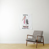 Funny marabou stork cartoon wandkleed (In situ)