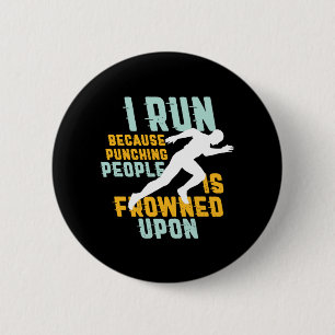Funny Marathon met Jogging Workout-oefening Ronde Button 5,7 Cm