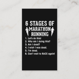 Funny Marathon Runner Quote Athlete Visitekaartje