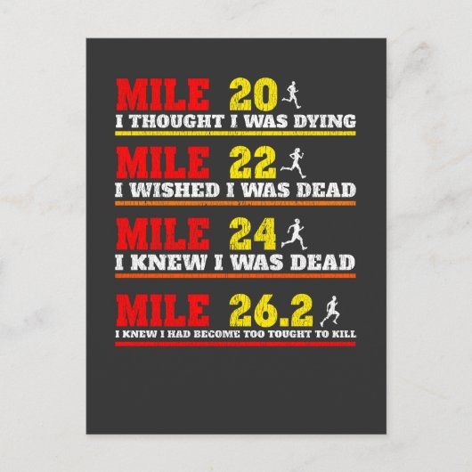 Funny Marathoner Runner Thoughts Running Joke Briefkaart (Voorkant)