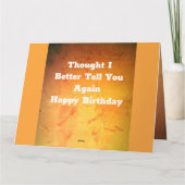 Funny Marbled Gold Carte d'anniversaire (Dos)