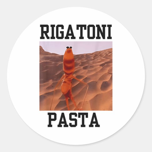 Funny Marcus The Worm Rigatoni Pasta Robert Meme T Ronde Sticker (Voorkant)