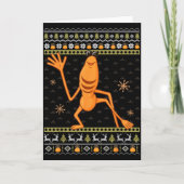 Funny Marcus The Worm Ugly Christmas Sweaters Robe Kaart (Voorkant)