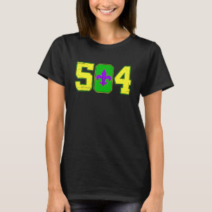Funny Mardi Gras 504 Party New Orleans Louisiana L T-shirt