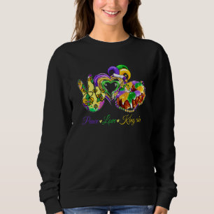Funny Mardi Gras Carnival Peace Love King Cake Fat Trui