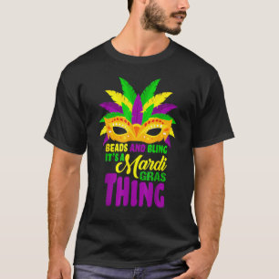 Funny Mardi Gras kralen koele kralen en bling Mard T-shirt