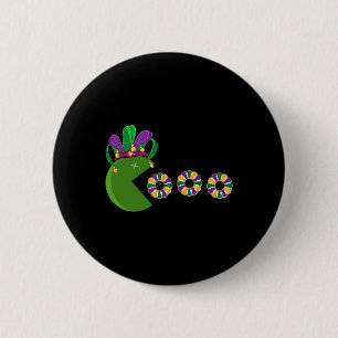 Funny Mardi Gras Pet Eating King Cakes - Mardi Gra Ronde Button 5,7 Cm