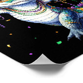 Funny Mardigator Mardi Gras Alligator Dancing Carn Poster (Hoek)