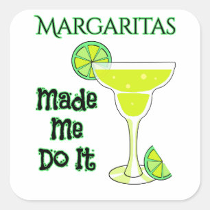 Funny Margaritas deed het Vierkante Sticker