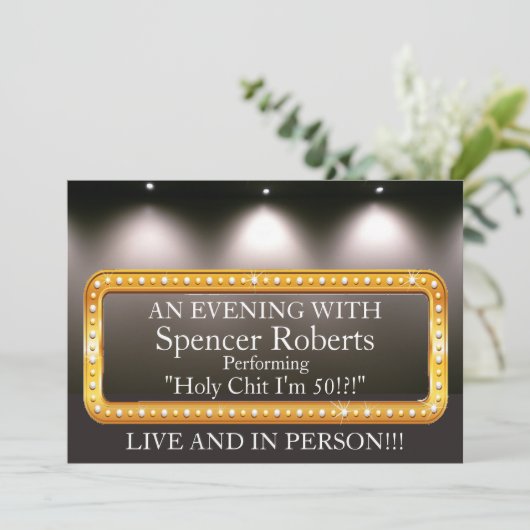 Funny Marquee Invitation d'anniversaire (Debout devant)