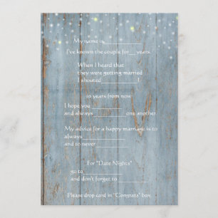 Funny Marriage Advice, Rustic Wood, Custom Programma