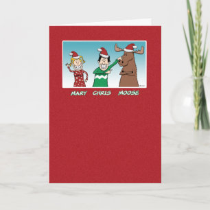 Funny Mary Chris Moose Kerstmis Feestdagen Kaart