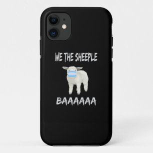 Funny mask sheep sheeple wearing face mask iPhone 11 hoesje