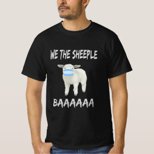 Funny mask sheep sheeple wearing face mask t-shirt