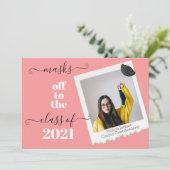 Funny Masques off Graduation photo Invitation (Debout devant)
